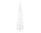 vidaXL Slim Artificial Half Christmas Tree with Stand - White