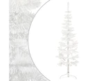 vidaXL Slim Artificial Half Christmas Tree with Stand - White