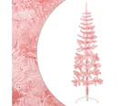 vidaXL Slim Artificial Half Christmas Tree with Stand - Pink