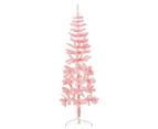 vidaXL Slim Artificial Half Christmas Tree with Stand - Pink