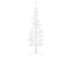 vidaXL Slim Artificial Half Christmas Tree with Stand - White