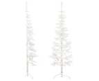 vidaXL Slim Artificial Half Christmas Tree with Stand - White