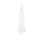 vidaXL Slim Artificial Half Christmas Tree with Stand - White