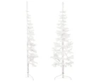 vidaXL Slim Artificial Half Christmas Tree with Stand - White