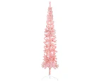 vidaXL Slim Artificial Half Christmas Tree with Stand - Pink