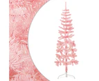 vidaXL Slim Artificial Half Christmas Tree with Stand - Pink