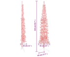 vidaXL Slim Artificial Half Christmas Tree with Stand - Pink