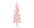 vidaXL Slim Artificial Half Christmas Tree with Stand - Pink