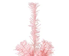 vidaXL Slim Artificial Half Christmas Tree with Stand - Pink