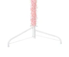 vidaXL Slim Artificial Half Christmas Tree with Stand - Pink