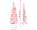 vidaXL Slim Artificial Half Christmas Tree with Stand - Pink