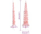 vidaXL Slim Artificial Half Christmas Tree with Stand - Pink