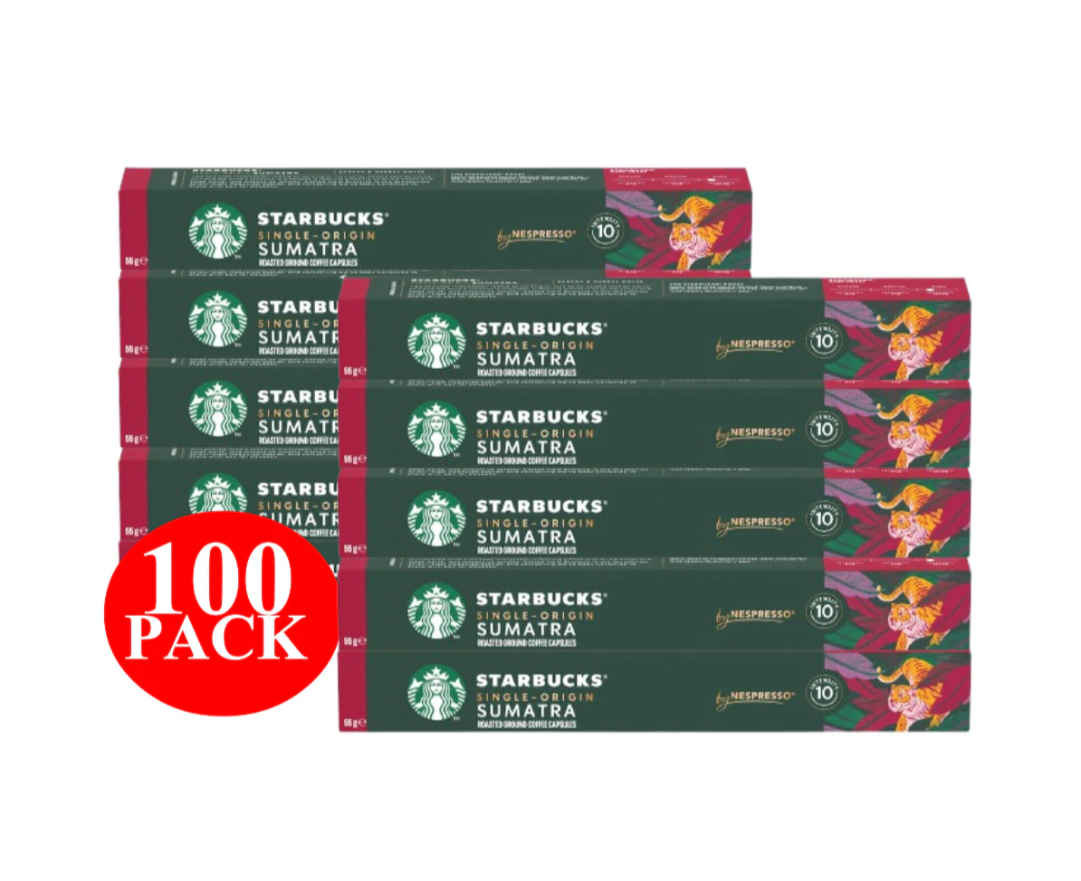 Starbucks By Nespresso Single Origin Sumatra Coffee Pods Capsules 100 Pack