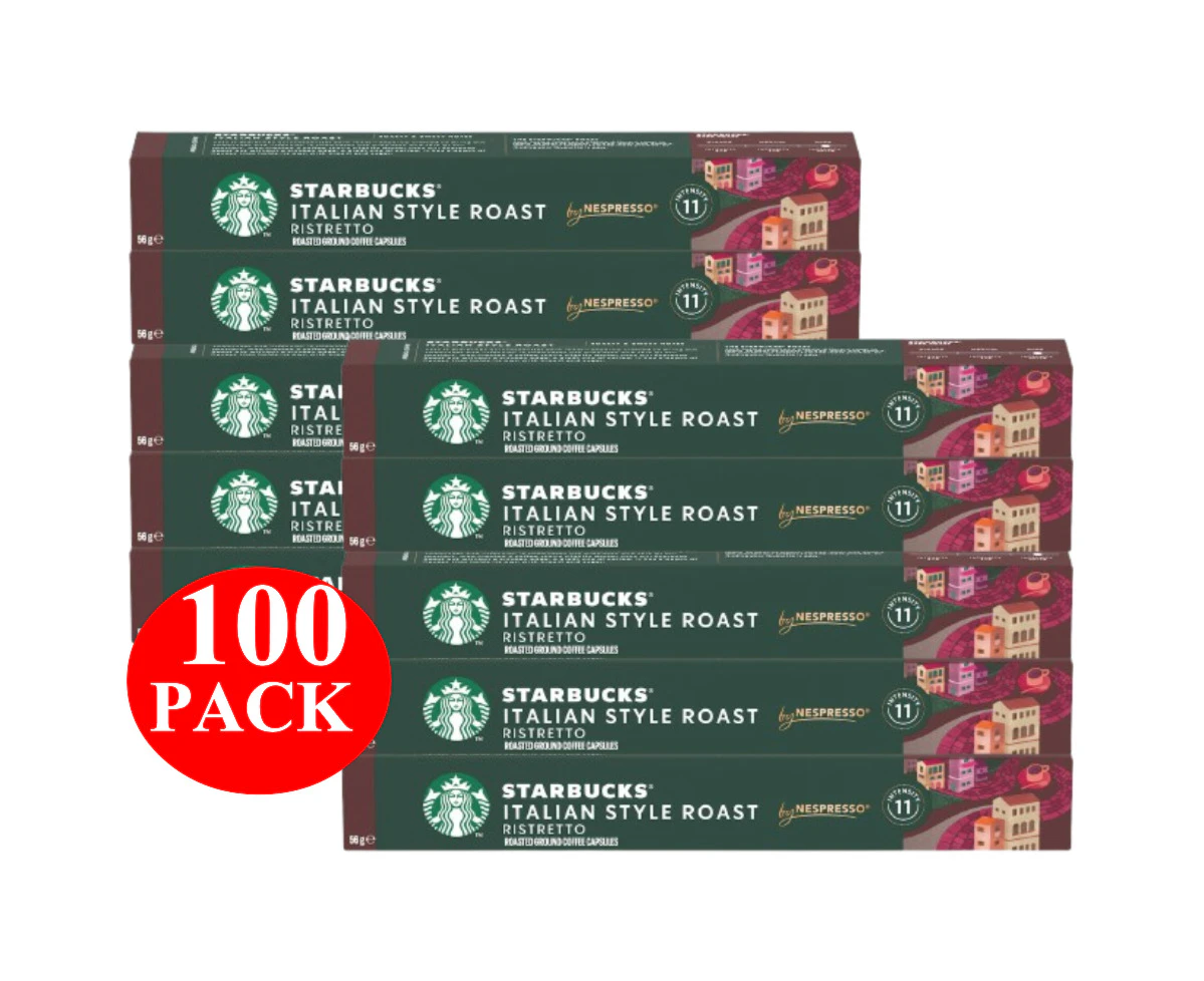 Starbucks By Nespresso Italian Roast Coffee Pods Capsules 100 Pack