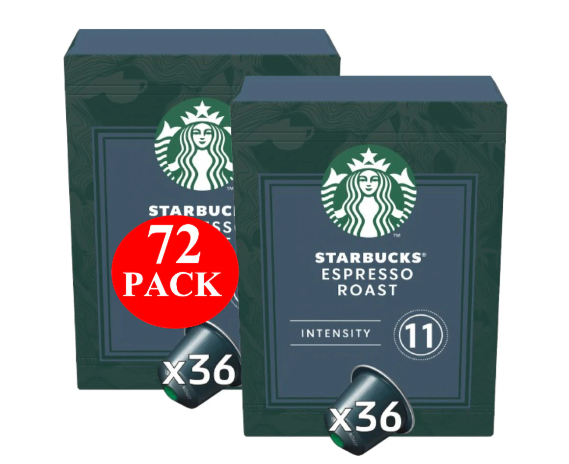 Starbucks By Nespresso Espresso Roast Coffee Pods Capsules 72 Pack