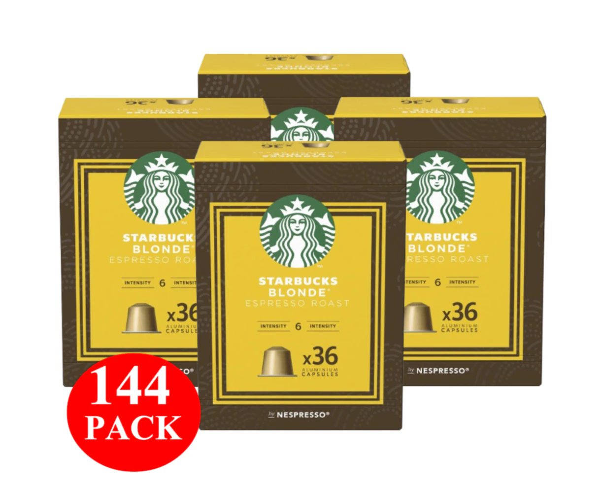 Starbucks By Nespresso Blonde Espresso Roast Coffee Pods Capsules 144 Pack