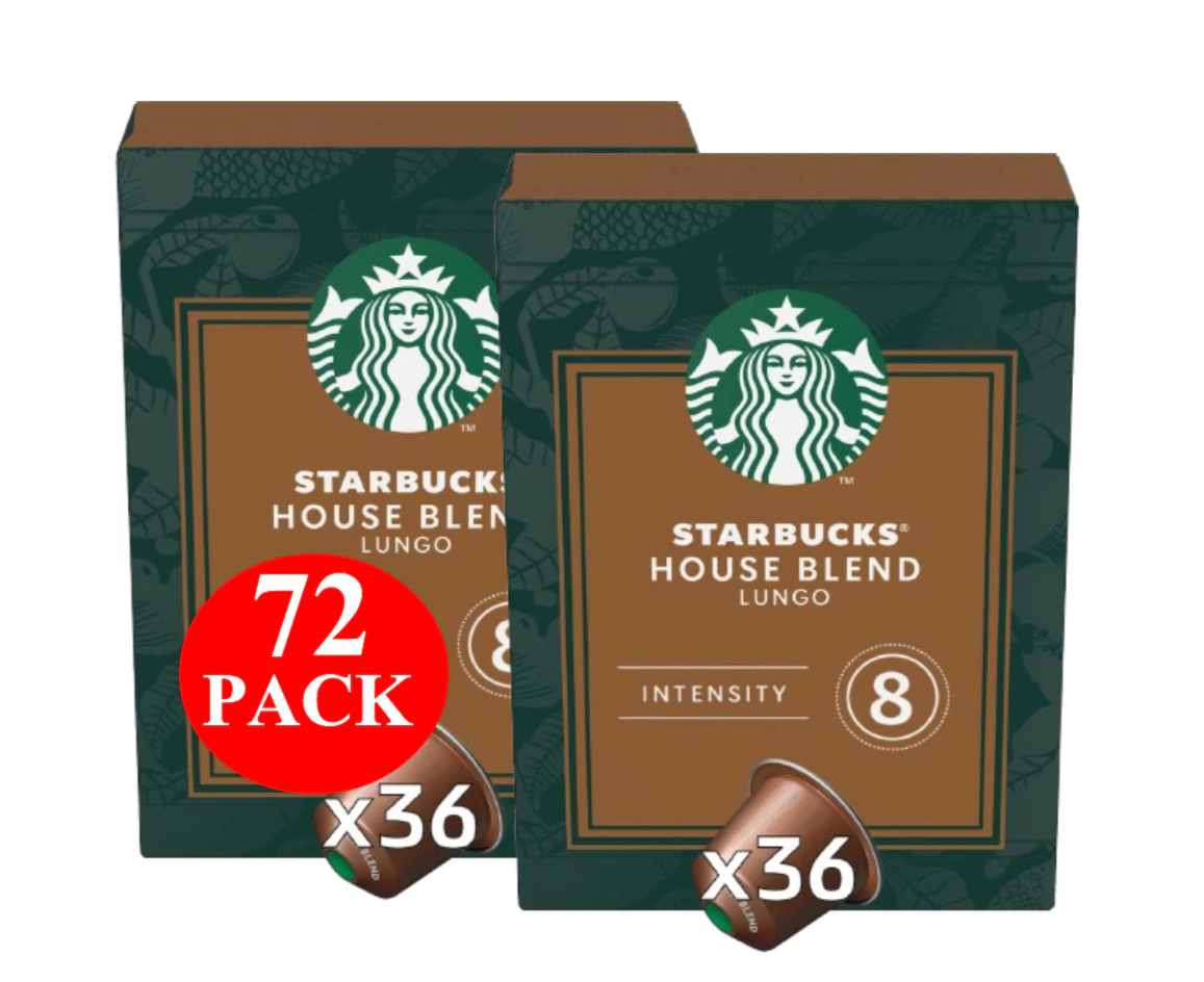 Starbucks By Nespresso House Blend Coffee Pods Capsules 72 Pack