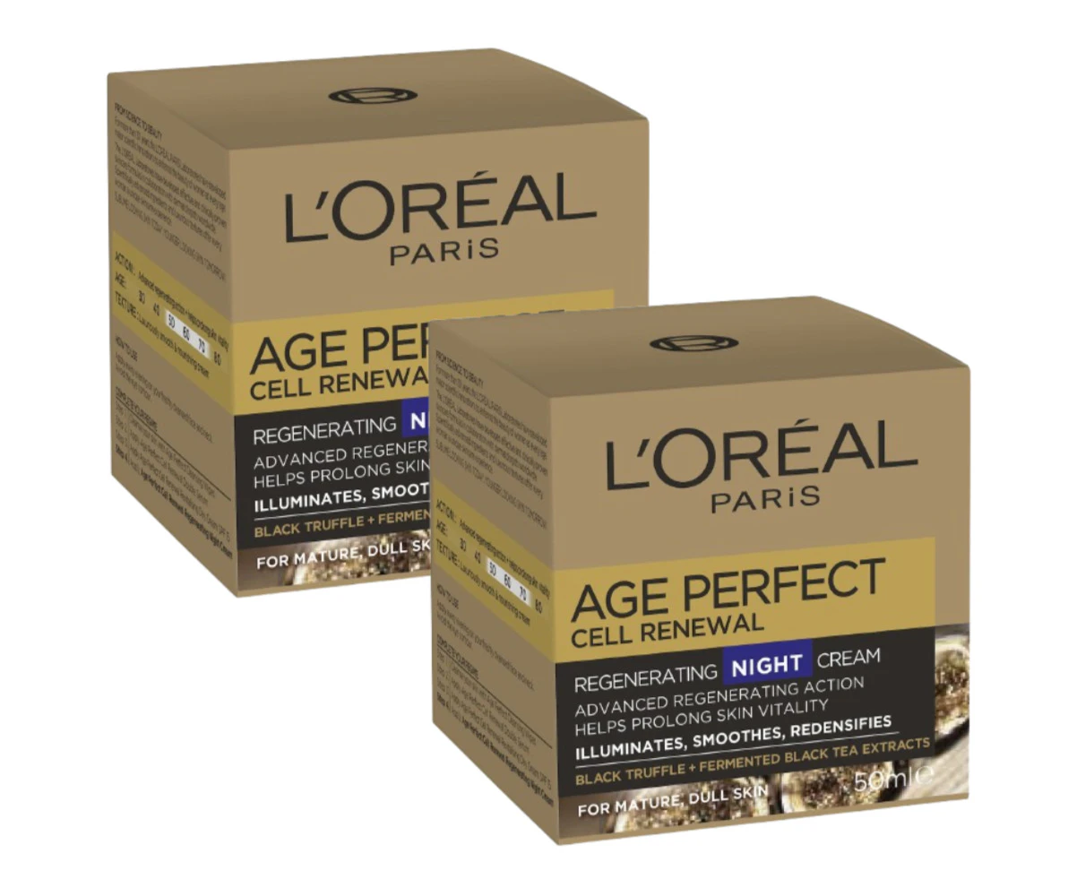 2 x L'oreal Paris Age Perfect Cell Renewal Night Cream 50ml