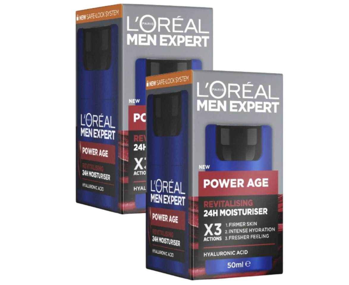 2 x L'oreal 24h Moisturiser Power Age 50ml