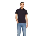 Tommy Hilfiger Mens Cotton Tipped Slim Fit Polo Shirt - Blue