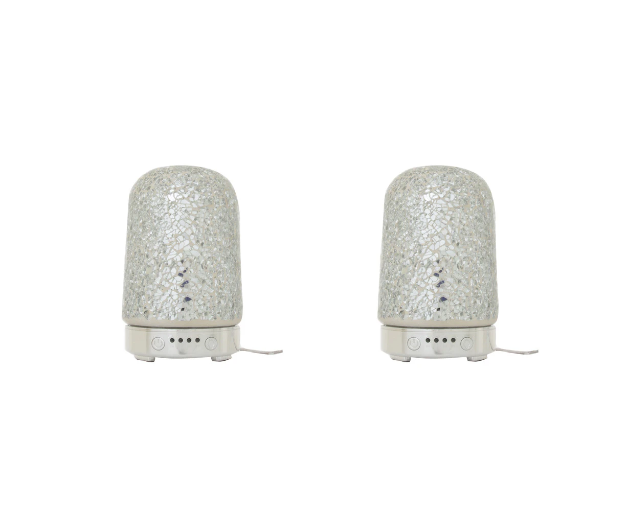 2x Gibson Gifts Aroma Dome Humidifier Aromatherapy Mist Diffuser 15cm Mosaic