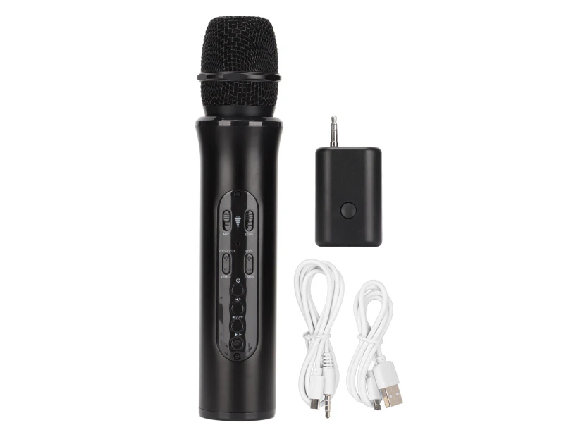 K6L Wireless Microphone Portable Handheld Cordless Microphone For Birthday Family Partyblack