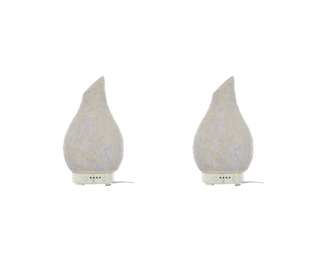 2x Gibson Gifts Aroma Humidifier Aromatherapy Mist Diffuser 24cm Mosaic Purple