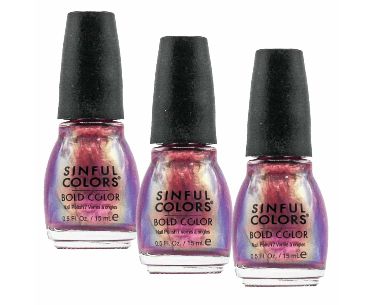 3x Sinful Colors Nail Polish Bold Color 15ml 387 Bali Mist