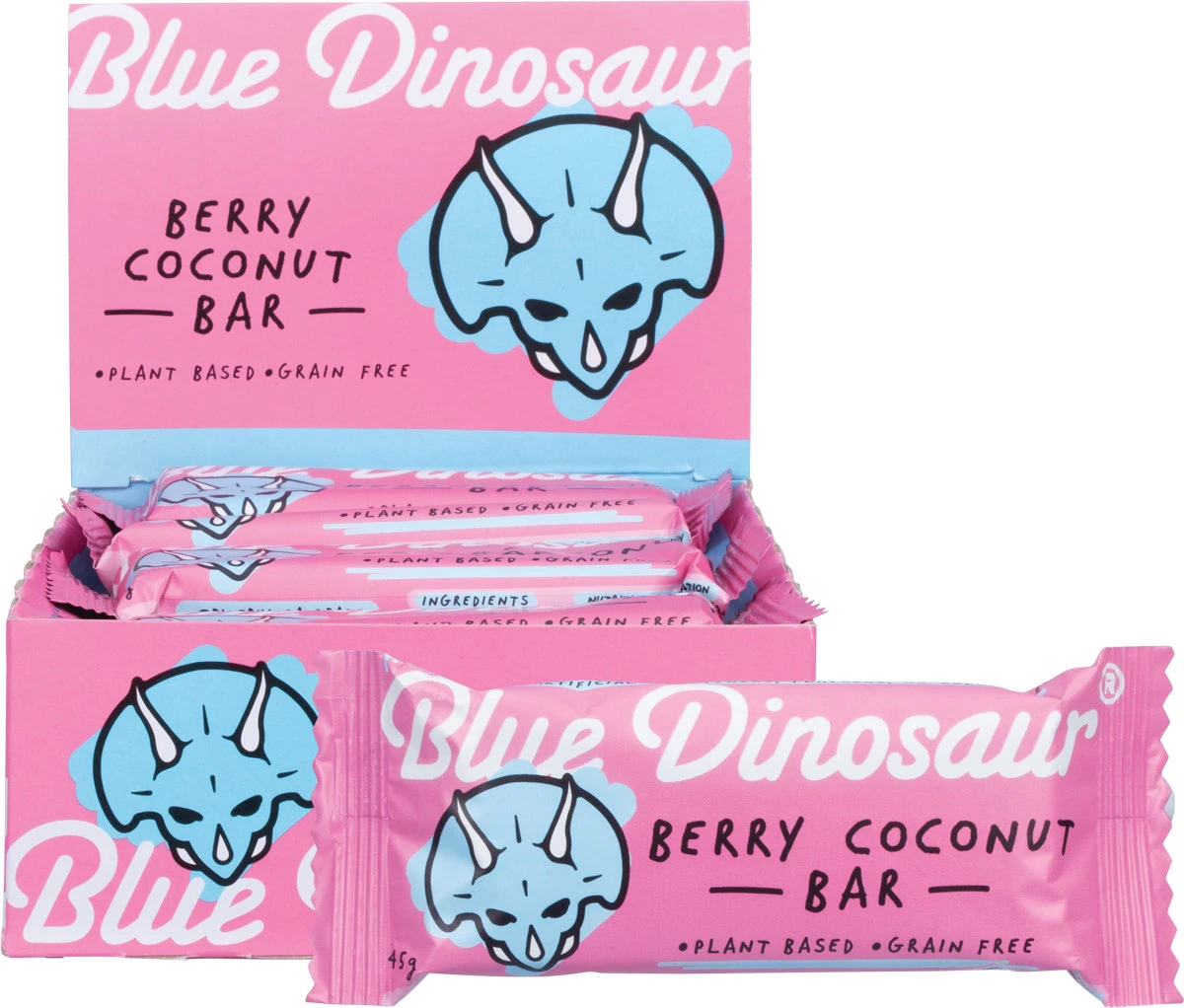 Blue Dinosaur Bar Berry Coconut 45g(Pack of 12)