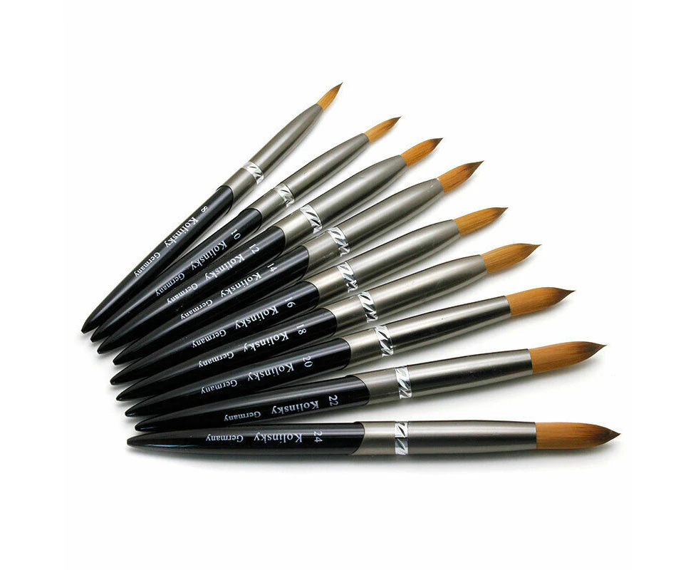 Nail Art Brush Pen Crimped Manicure Tools Size #8-#24√