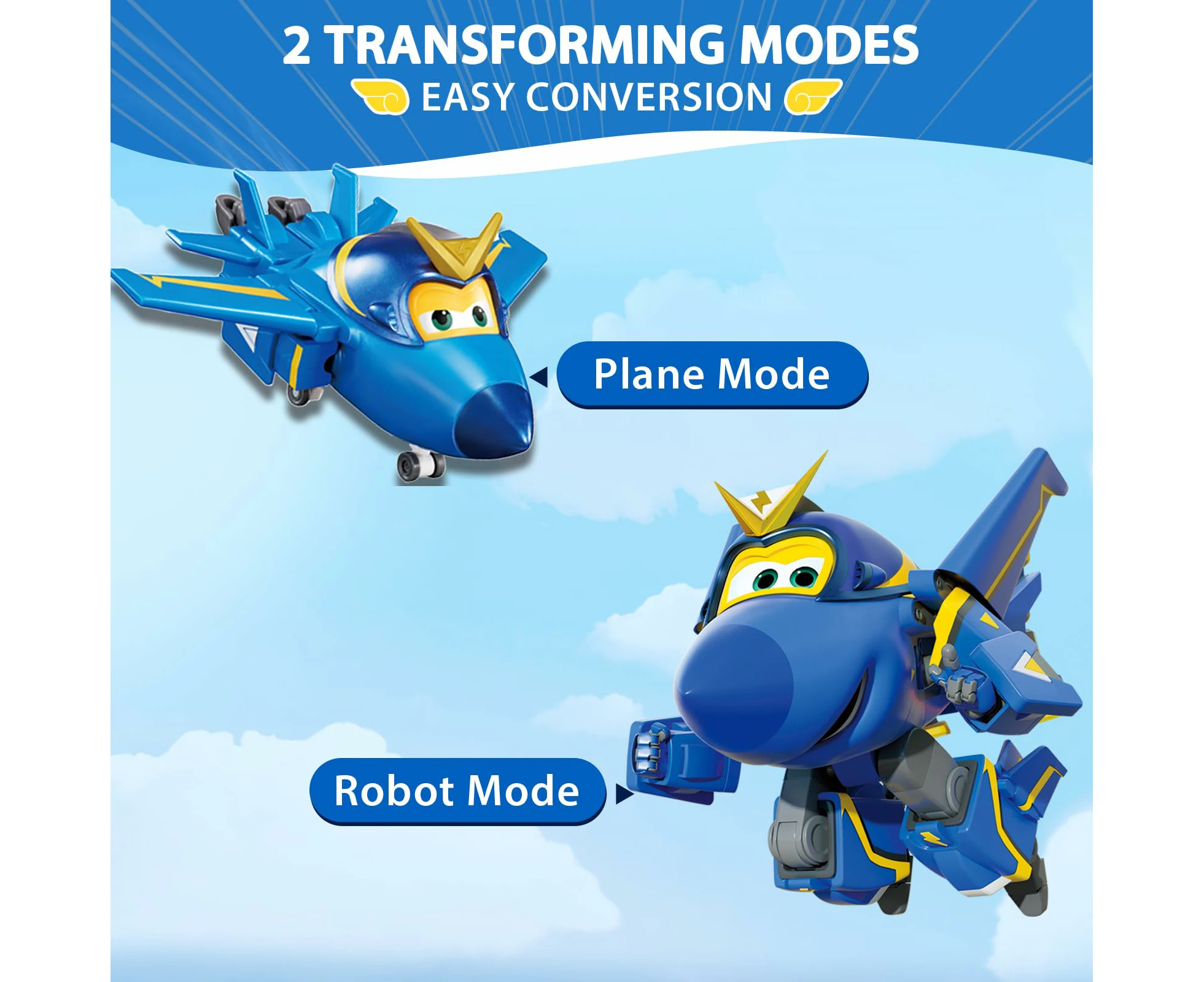 Super Wings Jerome Plane: Cool Transforming Robot Figure - Stands 12cm Tall!