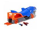 Hot Wheels Shark Chomp Transporter Playset With One 1:64 Scale Car For Kids 4 To 8 Years Old, Shark Bite Hauler