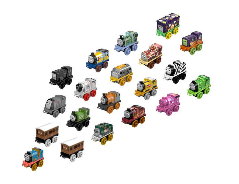 Thomas & Friends Minis Toy Train Pack, Set Of 20 Miniature Push-along Engines And Railway Vehicles