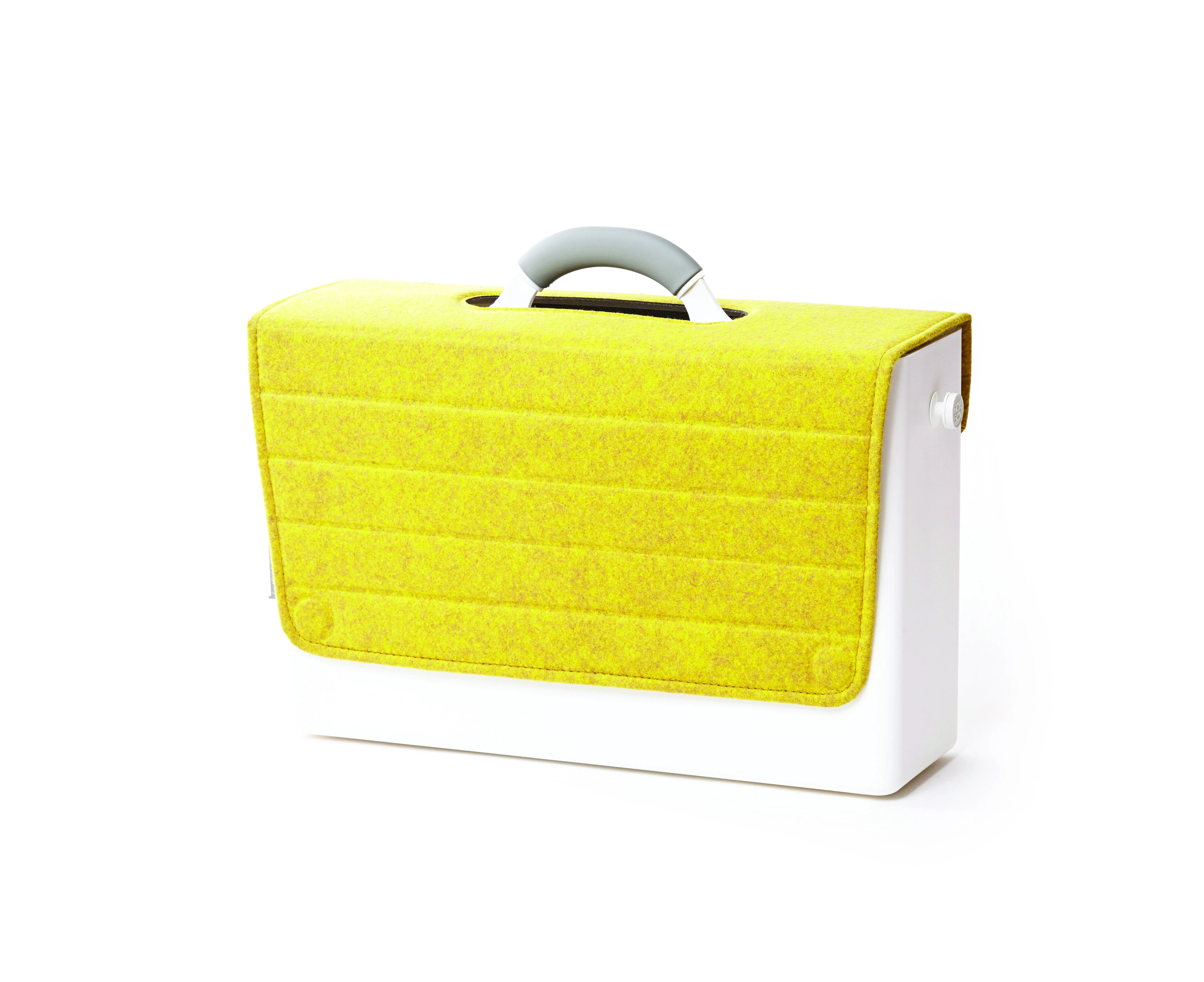 Mobile Desk Caddy with Cover for Laptop - Sandstorm Yellow Felt