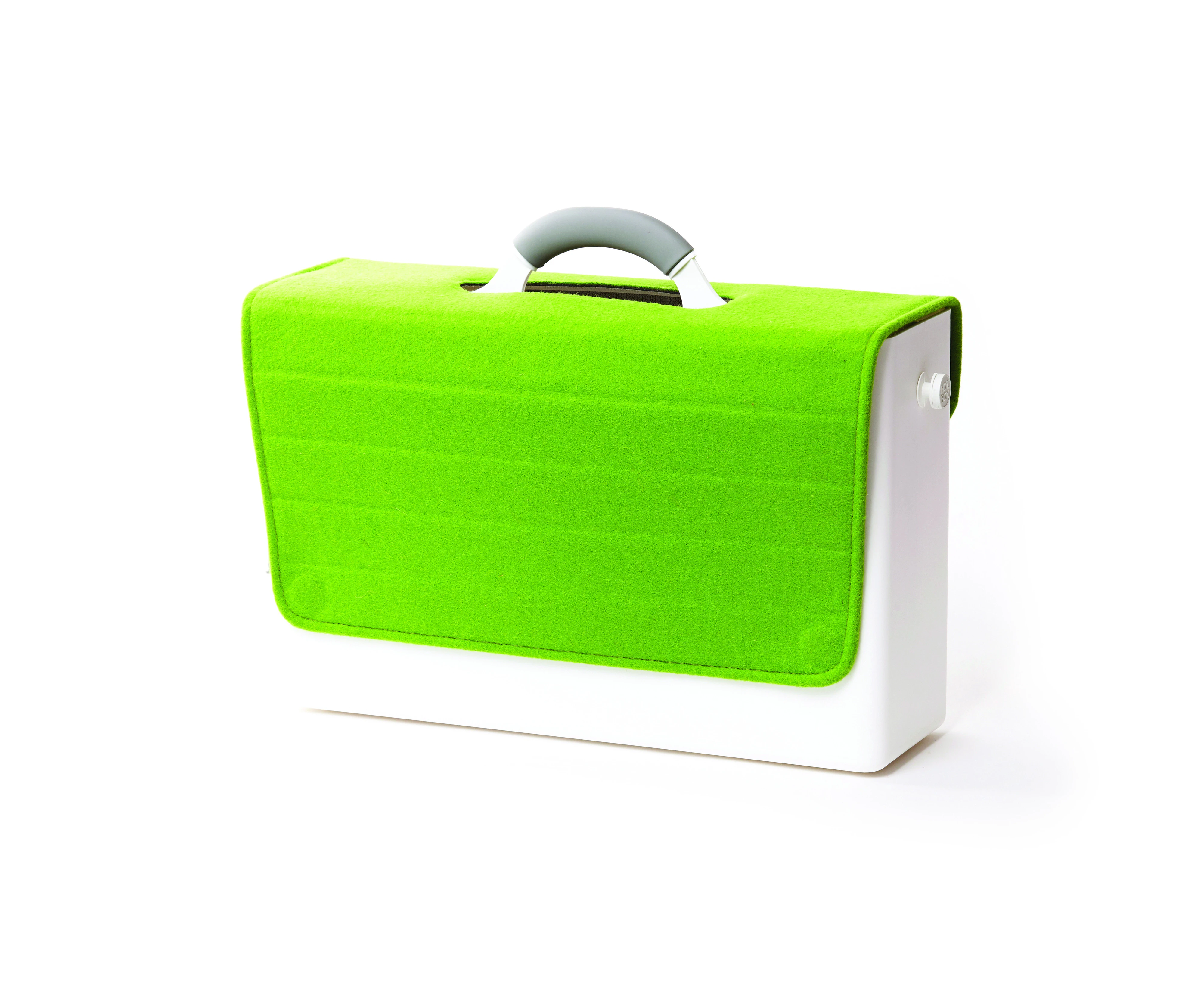 Mobile Desk Caddy with Cover for Laptop - Leaf Green Pure Wool