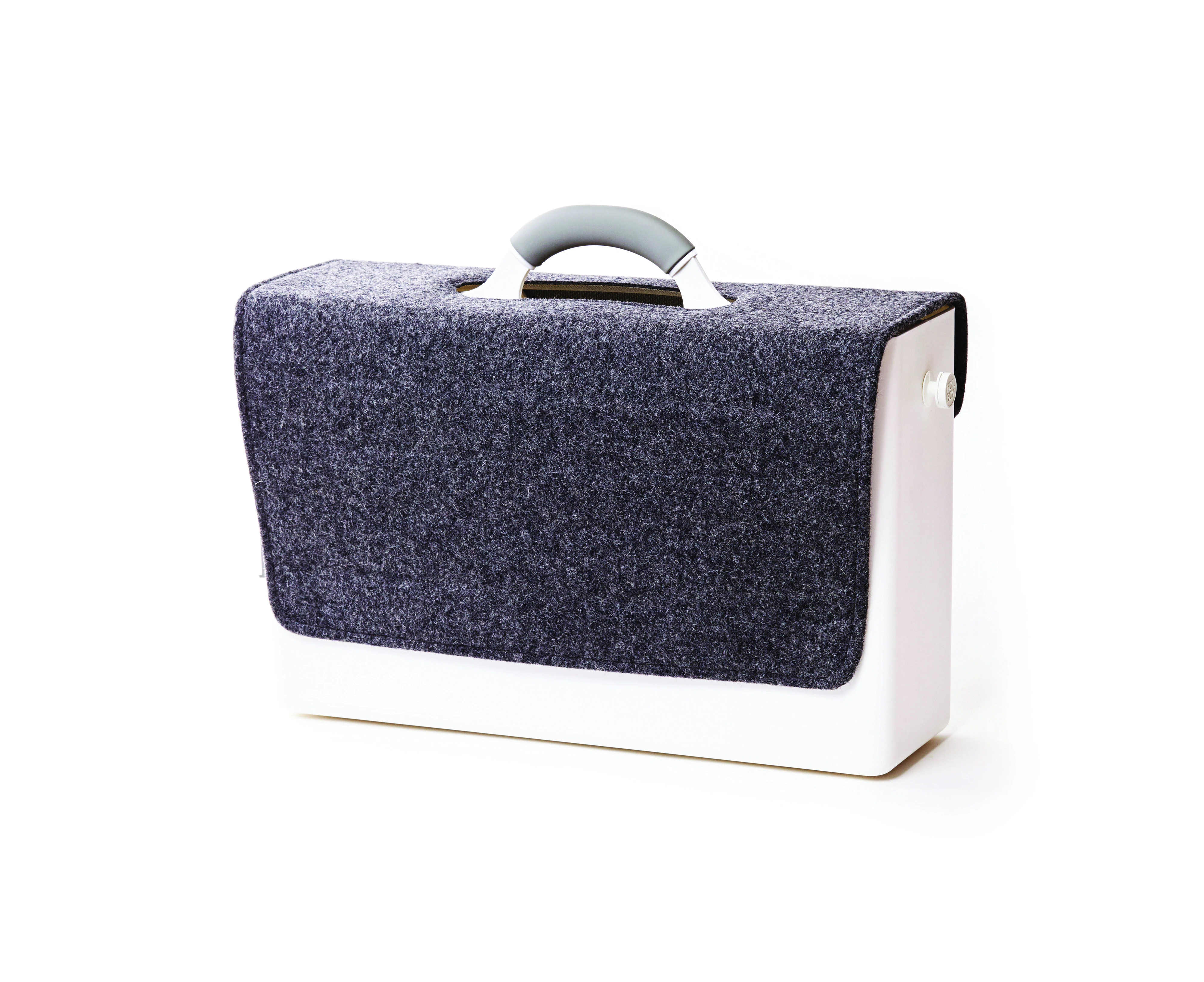 Mobile Desk Caddy with Cover for Laptop - Charcoal Pure Wool