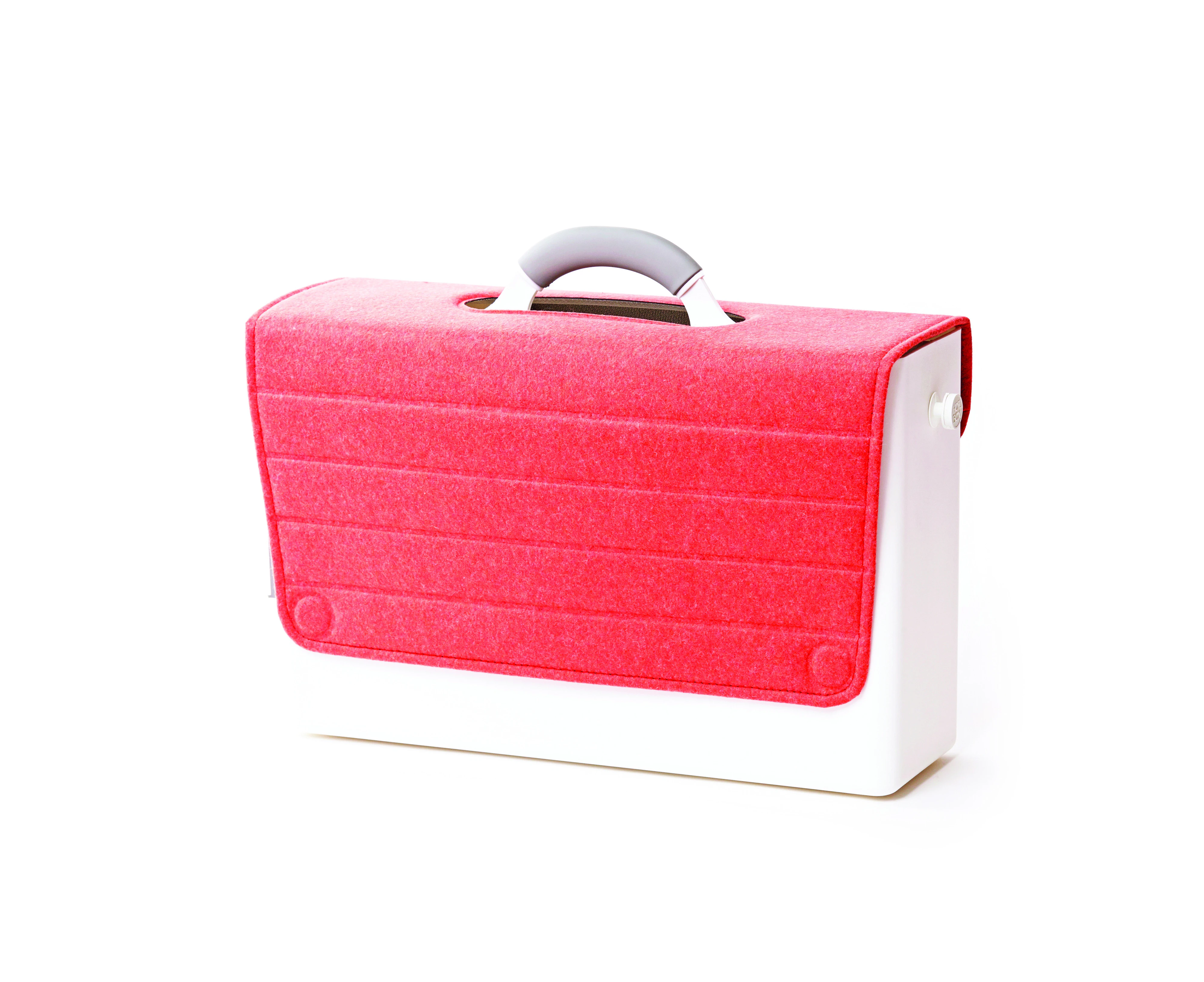 Mobile Desk Caddy with Cover for Laptop - Sunset Orange Felt Fibre