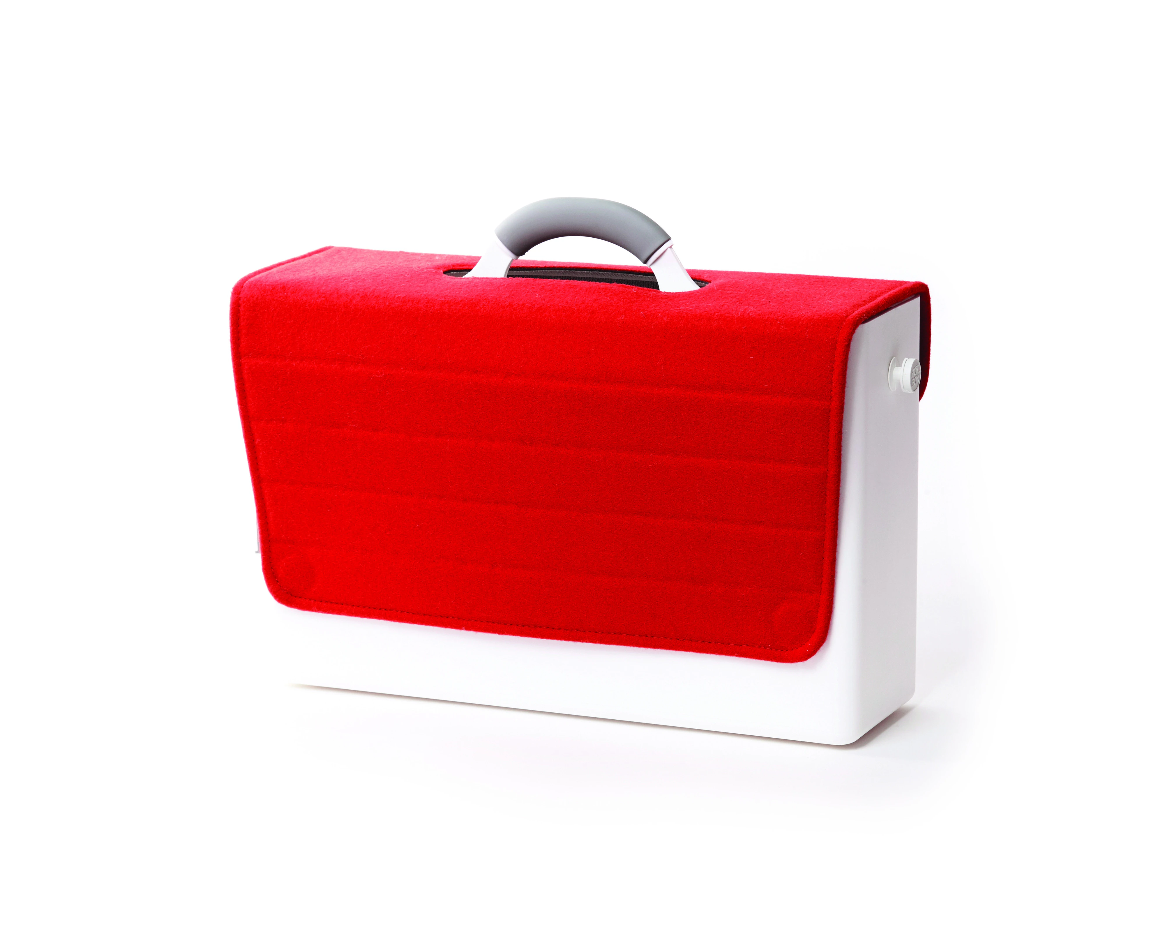 Mobile Desk Caddy with Cover for Laptop - Chilli Red Pure Wool