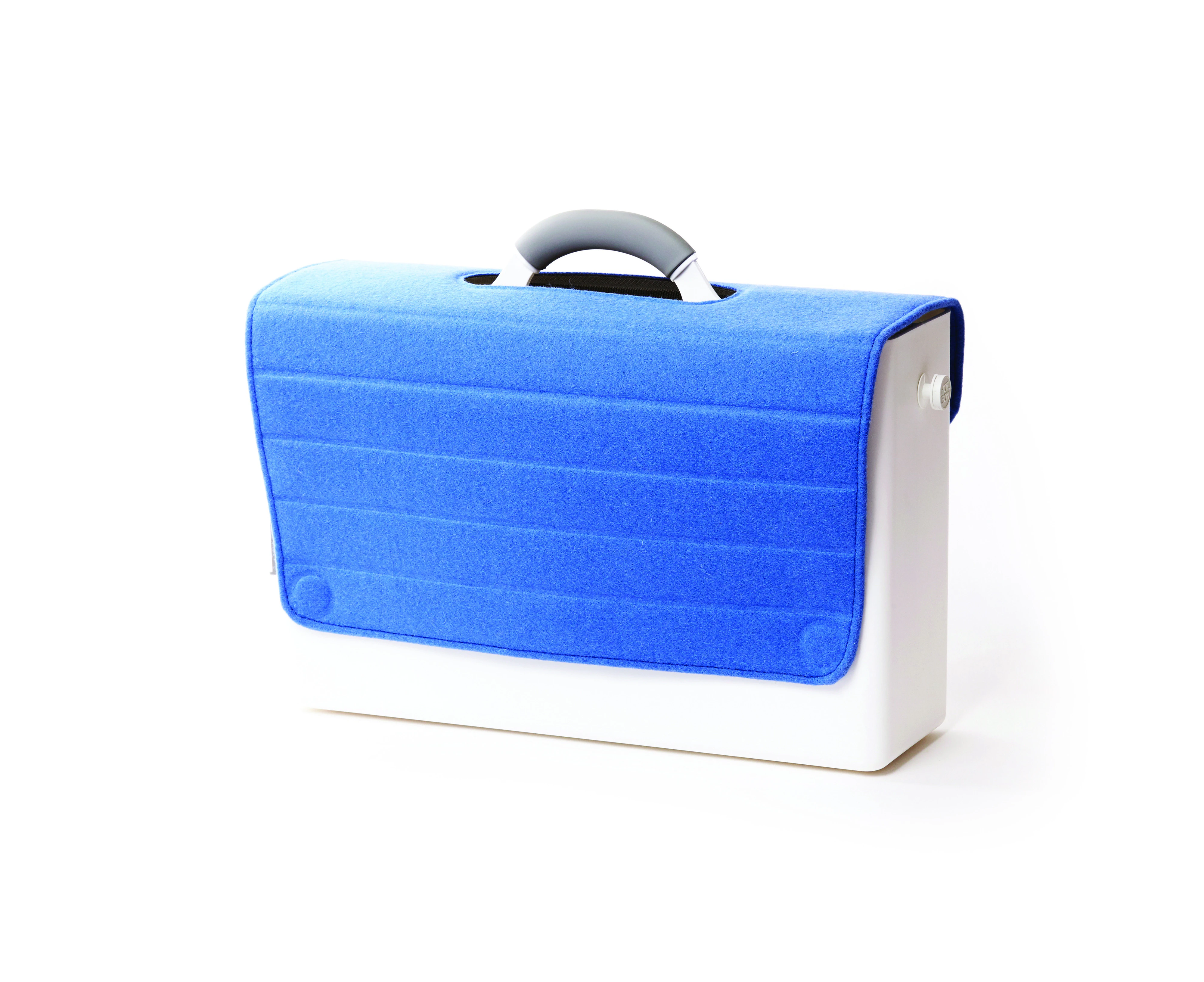 Mobile Desk Caddy with Cover for Laptop - Wedgewood Blue Pure Wool