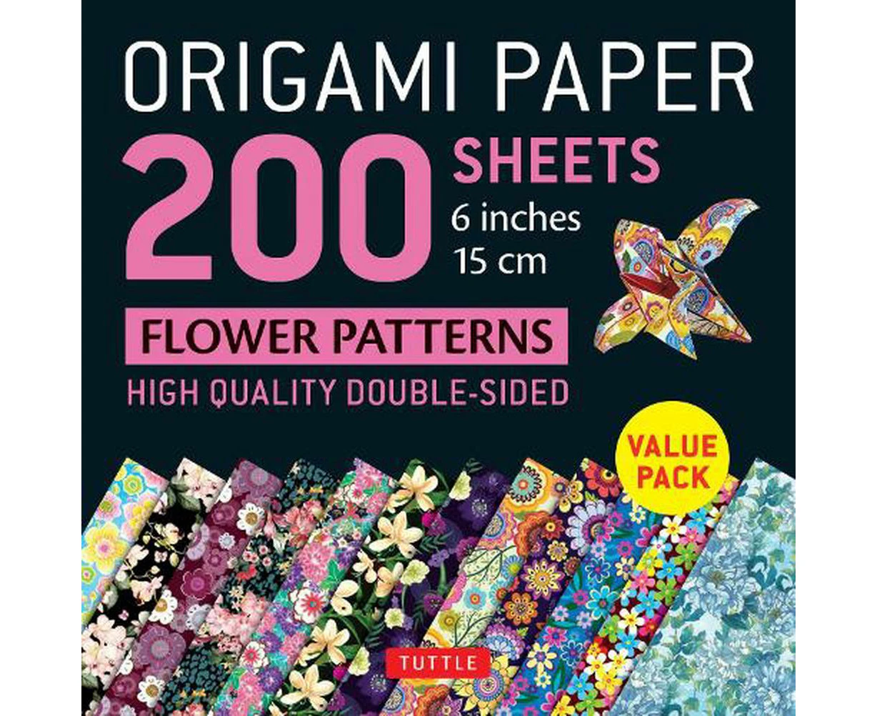 Origami Paper 200 sheets Flower Patterns 6" (15 cm)