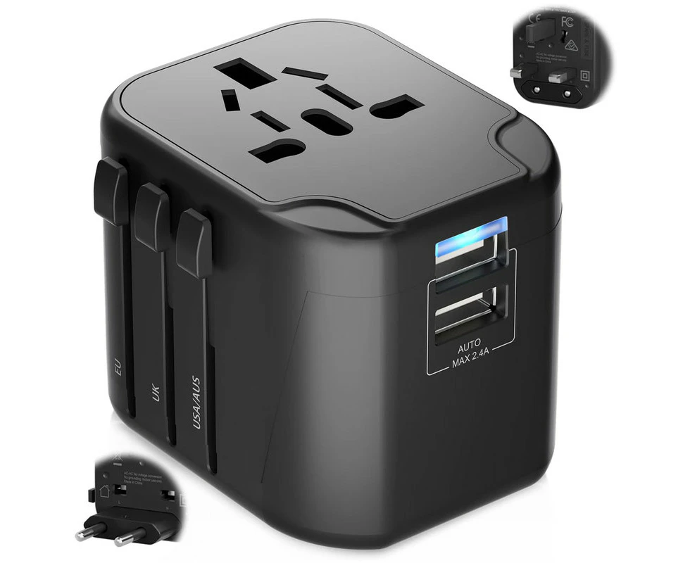 HEYMIX AU PLUG Universal Travel Adapter USB, International Power Adapters Travel Plug,  European,UK,USA,Bali,India to Australia