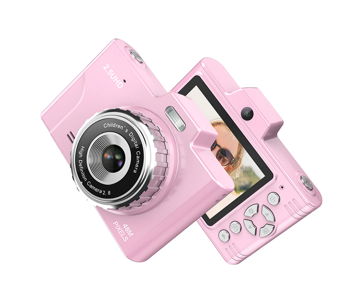 Portable Kids Camera 1080P Compact Camera 48MP Dual Lenses 8× Optical Zoom Support 32GB TF Memory Card Mini CCD Camera with 2.8-inch TFT Screen Great