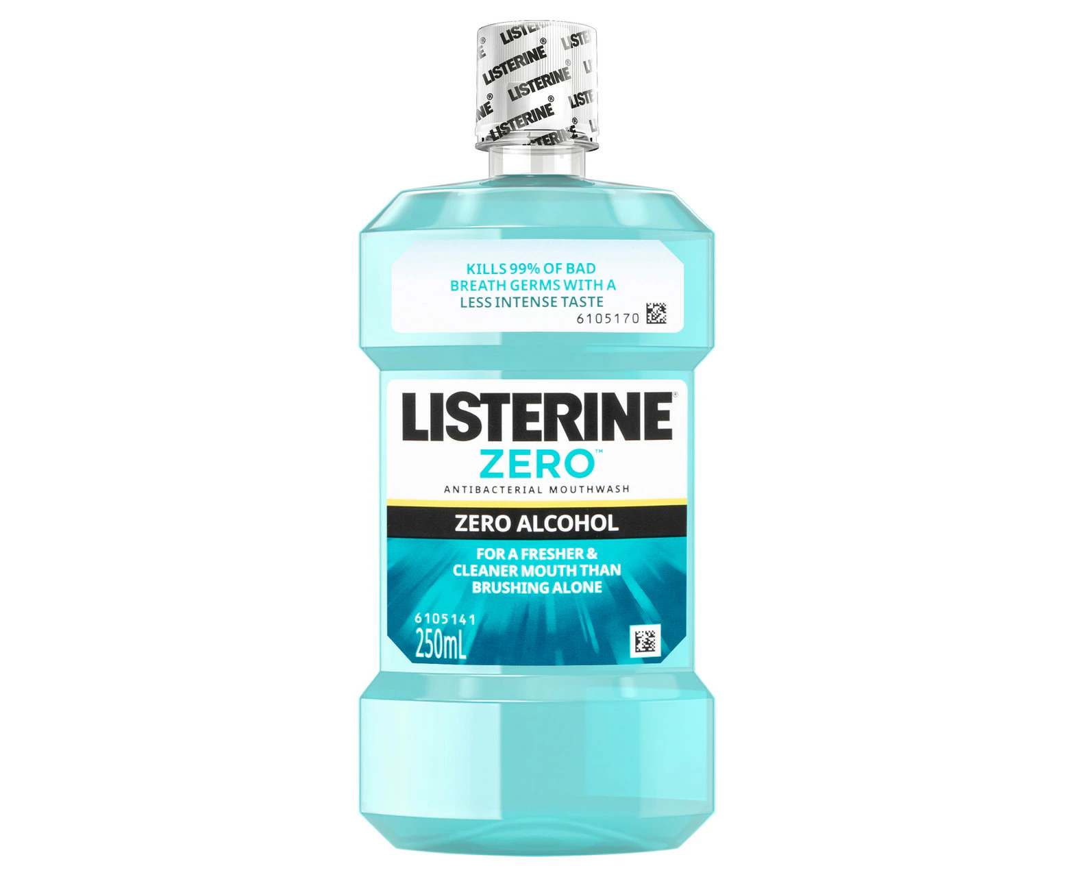 Listerine Zero Alcohol Antibacterial Mouthwash Less Intense Taste 250mL