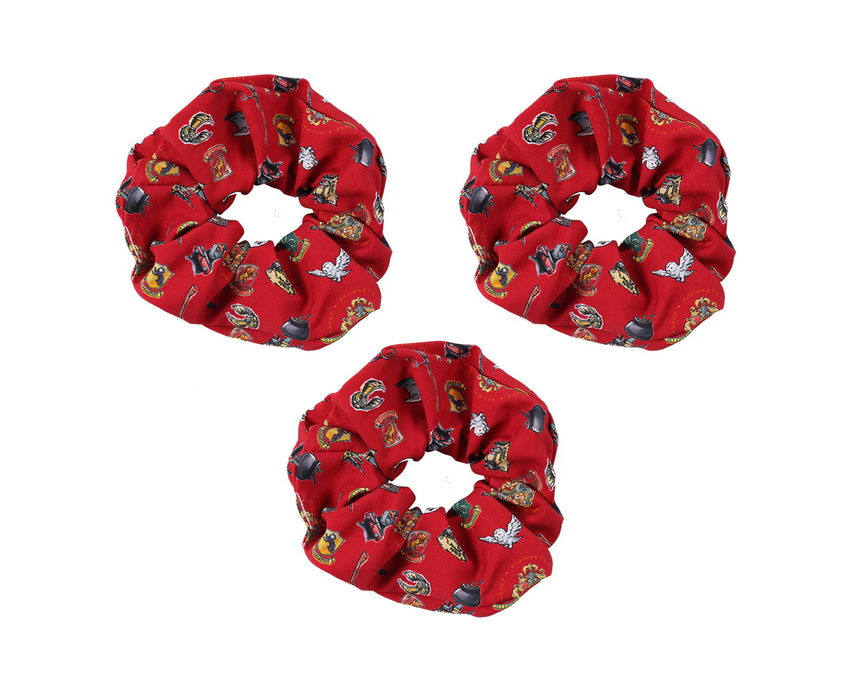 3x Harry Potter Scrunchie Hair Tie Band Women's Accessory Round One Size Red