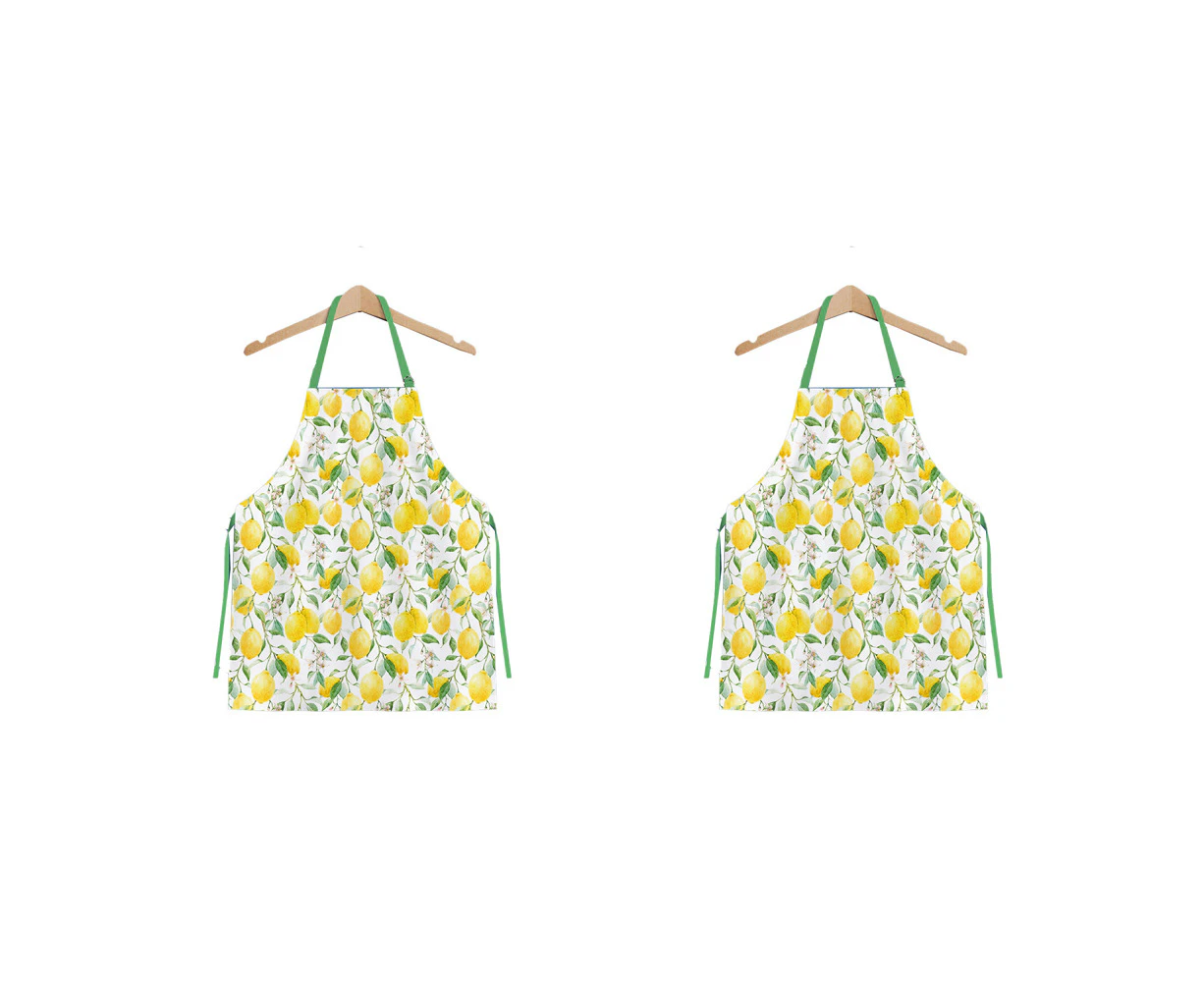 2x Gibson Gifts Lemon Grove Cotton Kitchen Chef Apron Cooking/Baking One Size