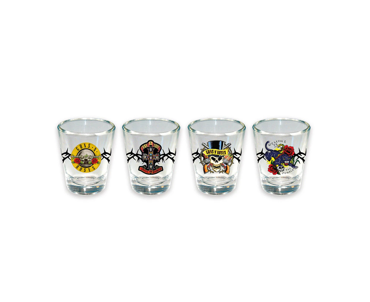 4pc Icup Inc Guns N' Roses Liquor Drinking Shot Glass Party Drinkware Set