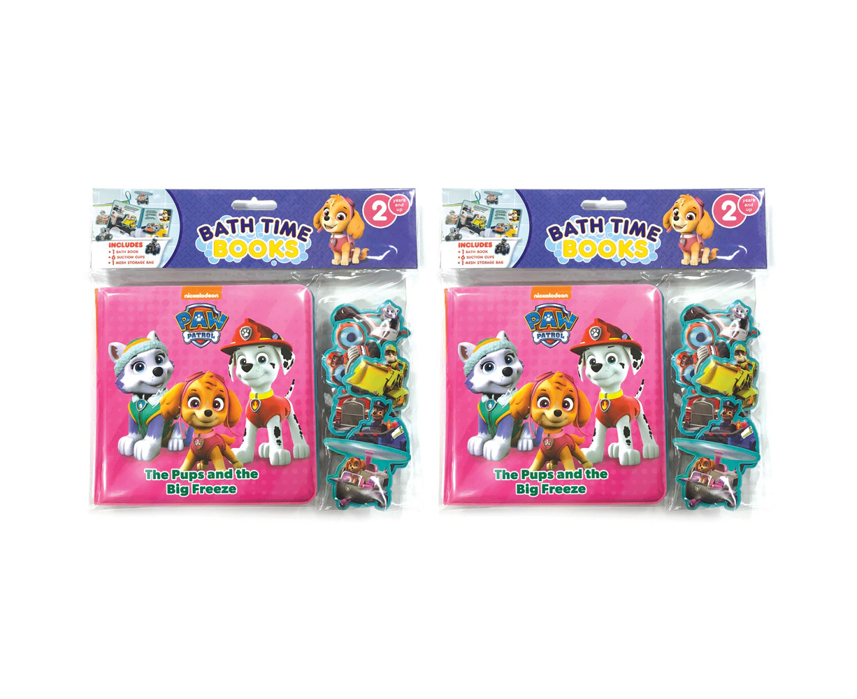 2x Nick Paw Patrol Girls Kids/Children Bath Time Books w/ Figures/Eva Bag 3y+