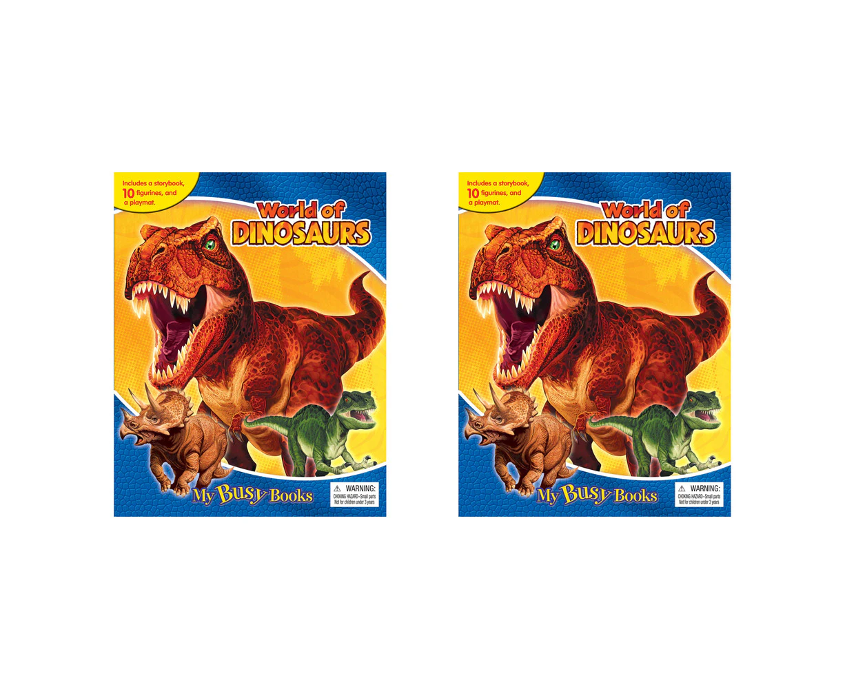 2x Dinosaurs My Busy Book Kids/Children Storybook/Toy/Playmat Activity Kit 3y+