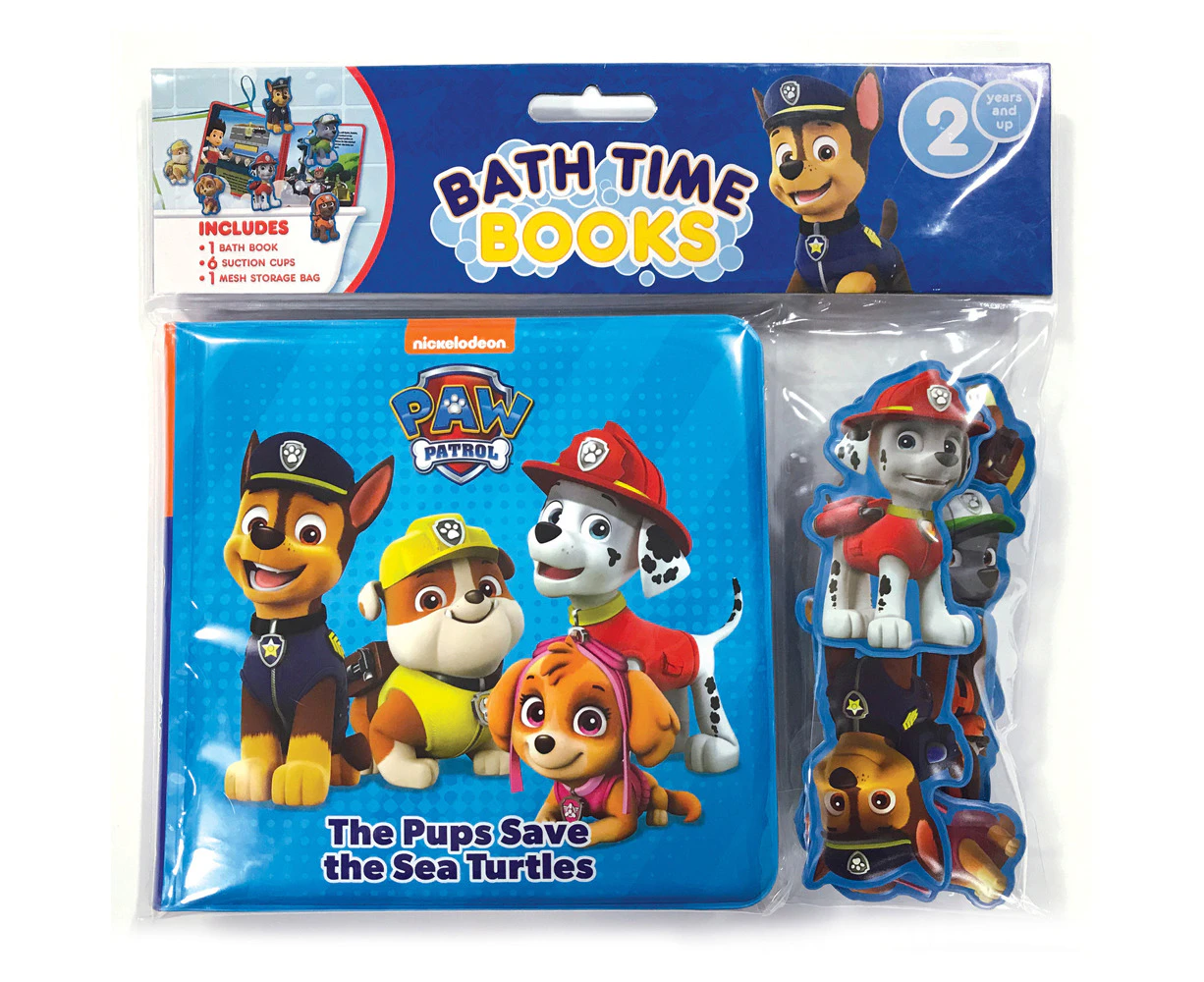 Nick Paw Patrol Kids/Children Waterproof Bathtime Books w/Figures/Eva Bag 3+