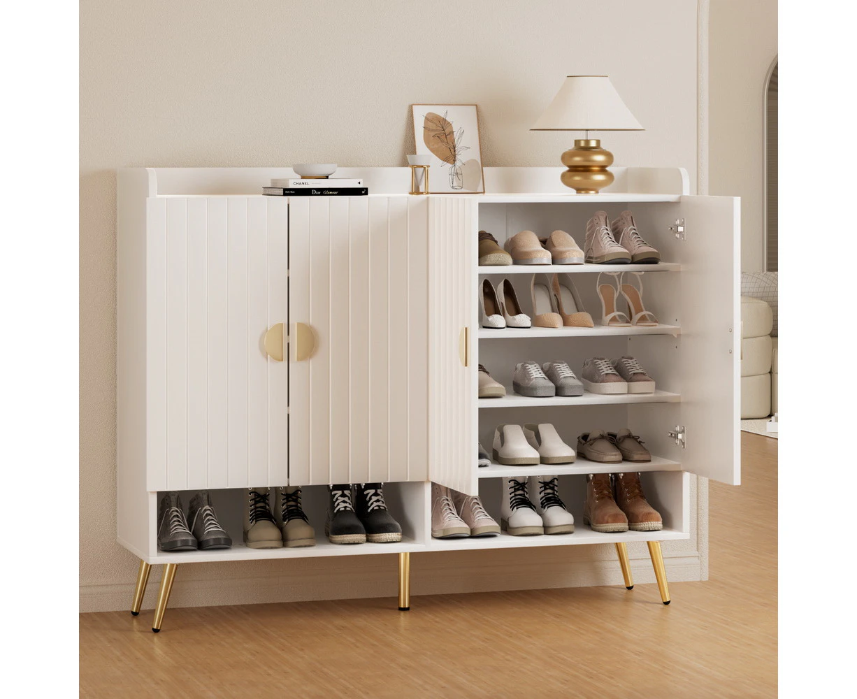 Artiss Shoe Rack Cabinet 5 Tiers 30 Pairs White